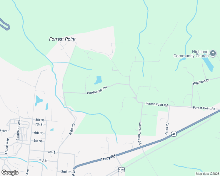 map of restaurants, bars, coffee shops, grocery stores, and more near 455 Hardbarger Road in Monteagle
