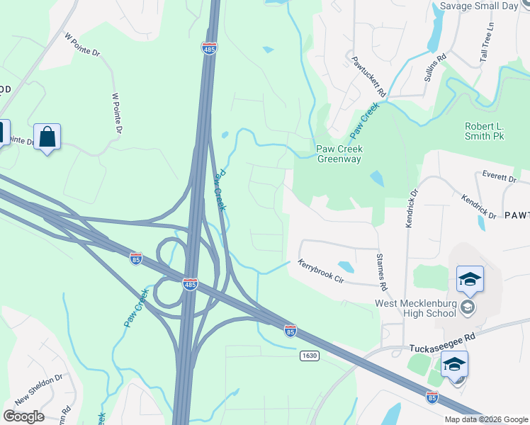 map of restaurants, bars, coffee shops, grocery stores, and more near 3904 Rosfield Dr in Charlotte