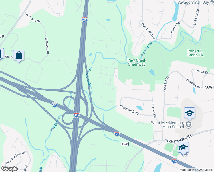 map of restaurants, bars, coffee shops, grocery stores, and more near 3904 Rosfield Dr in Charlotte