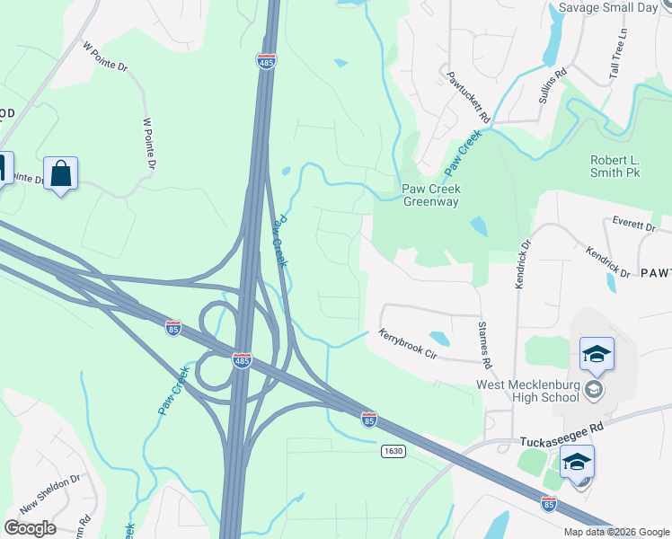 map of restaurants, bars, coffee shops, grocery stores, and more near 3904 Rosfield Dr in Charlotte