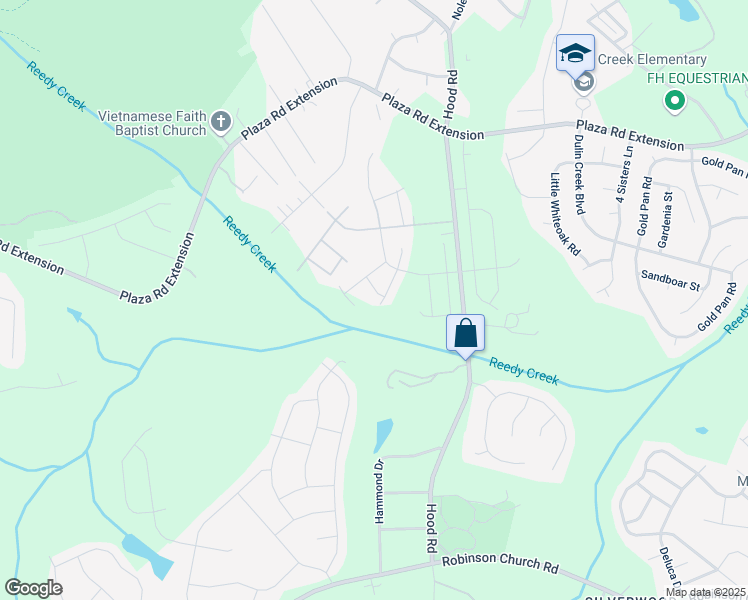 map of restaurants, bars, coffee shops, grocery stores, and more near 8215 Hood Road in Charlotte