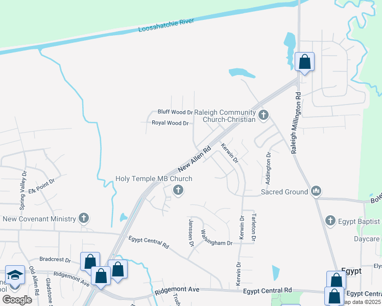 map of restaurants, bars, coffee shops, grocery stores, and more near 4661 Royal Ridge Drive in Memphis