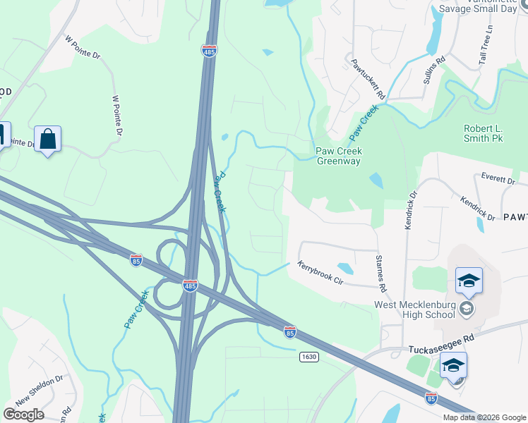 map of restaurants, bars, coffee shops, grocery stores, and more near 3904 Rosfield Dr in Charlotte