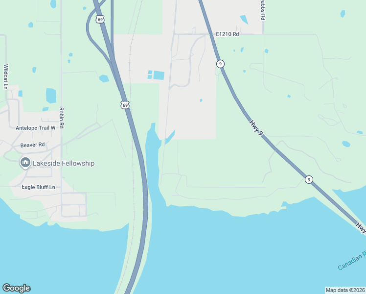 map of restaurants, bars, coffee shops, grocery stores, and more near 25 East Shoreline Drive in Eufaula