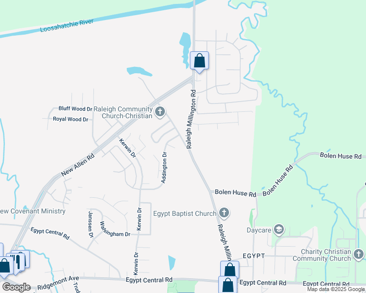 map of restaurants, bars, coffee shops, grocery stores, and more near 4725 Addington Drive in Memphis