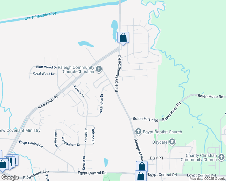 map of restaurants, bars, coffee shops, grocery stores, and more near 4725 Addington Drive in Memphis