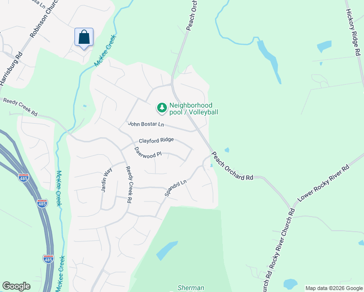map of restaurants, bars, coffee shops, grocery stores, and more near 11308 Clayford Ridge in Charlotte