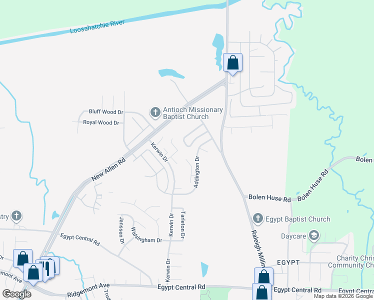 map of restaurants, bars, coffee shops, grocery stores, and more near 4657 Christyshire Drive in Memphis