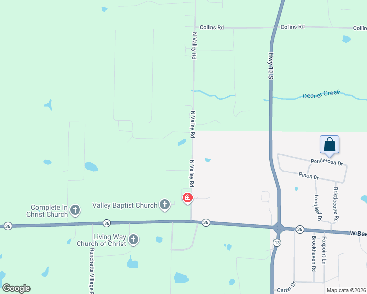 map of restaurants, bars, coffee shops, grocery stores, and more near 155 North Valley Road in Searcy