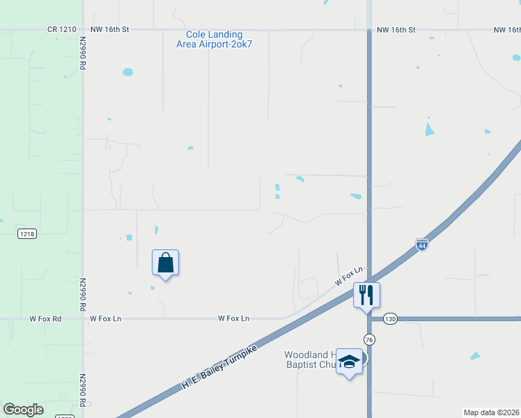 map of restaurants, bars, coffee shops, grocery stores, and more near Northwest 6th Street in Newcastle