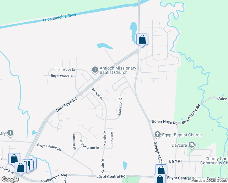 map of restaurants, bars, coffee shops, grocery stores, and more near 4661 Christyshire Drive in Memphis