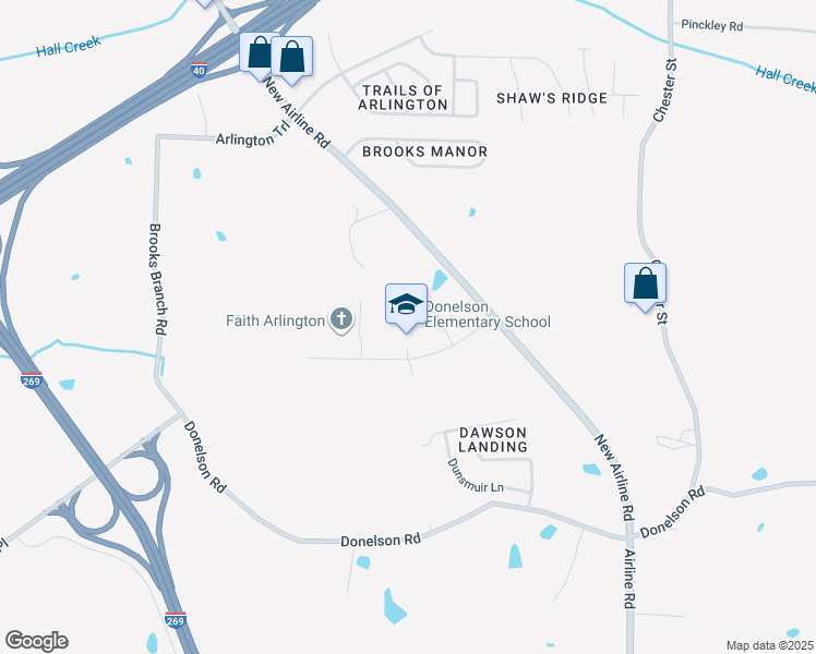 map of restaurants, bars, coffee shops, grocery stores, and more near 12140 Donelson Farms Parkway in Arlington