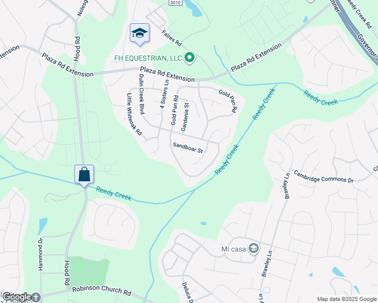map of restaurants, bars, coffee shops, grocery stores, and more near 11110 Sandboar Street in Charlotte