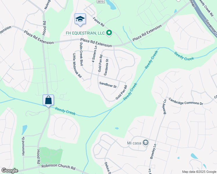 map of restaurants, bars, coffee shops, grocery stores, and more near 11110 Sandboar Street in Charlotte