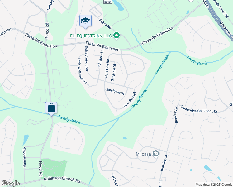 map of restaurants, bars, coffee shops, grocery stores, and more near 11110 Sandboar Street in Charlotte