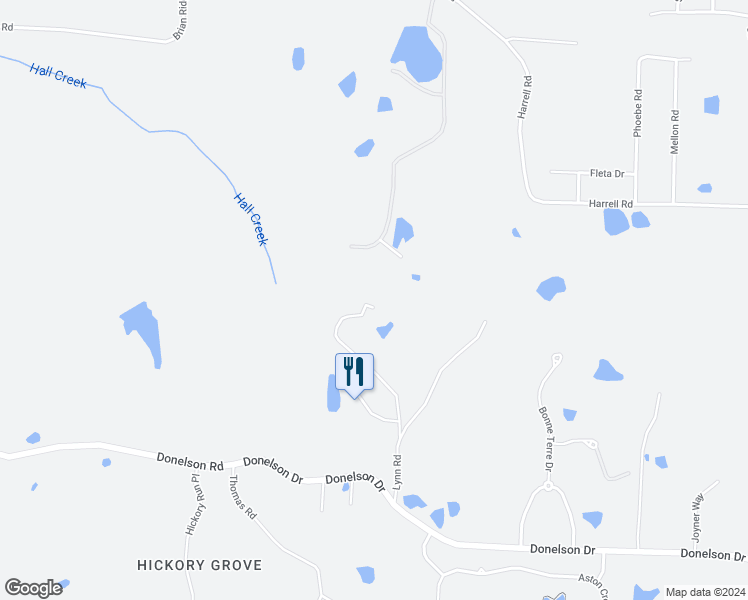 map of restaurants, bars, coffee shops, grocery stores, and more near 159 Lynn Road in Fayette County