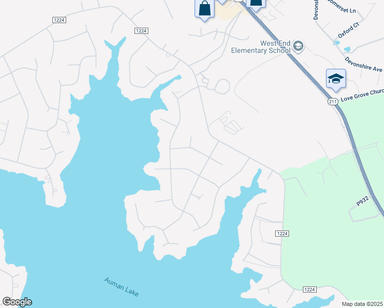 map of restaurants, bars, coffee shops, grocery stores, and more near 110 Winston Drive in Seven Lakes