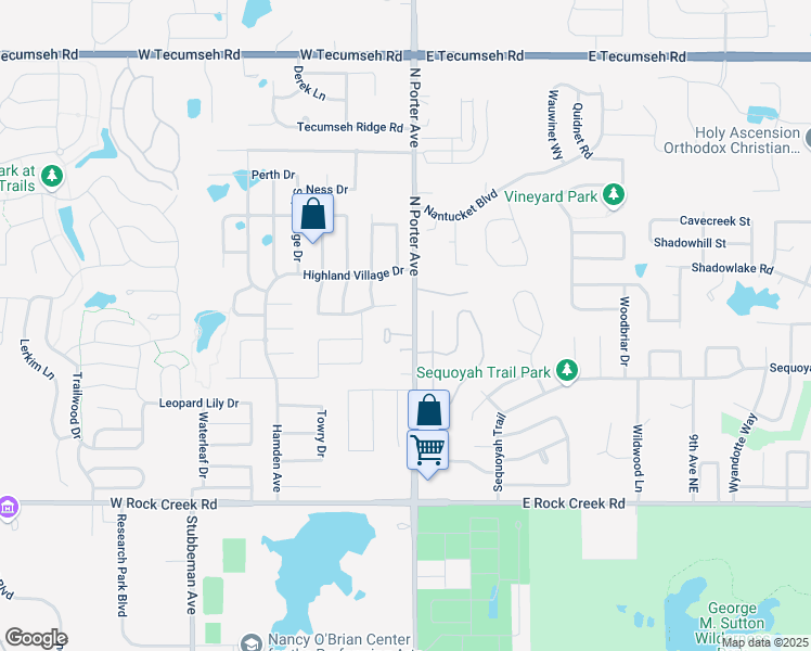 map of restaurants, bars, coffee shops, grocery stores, and more near 101 Napoli Ct in Norman