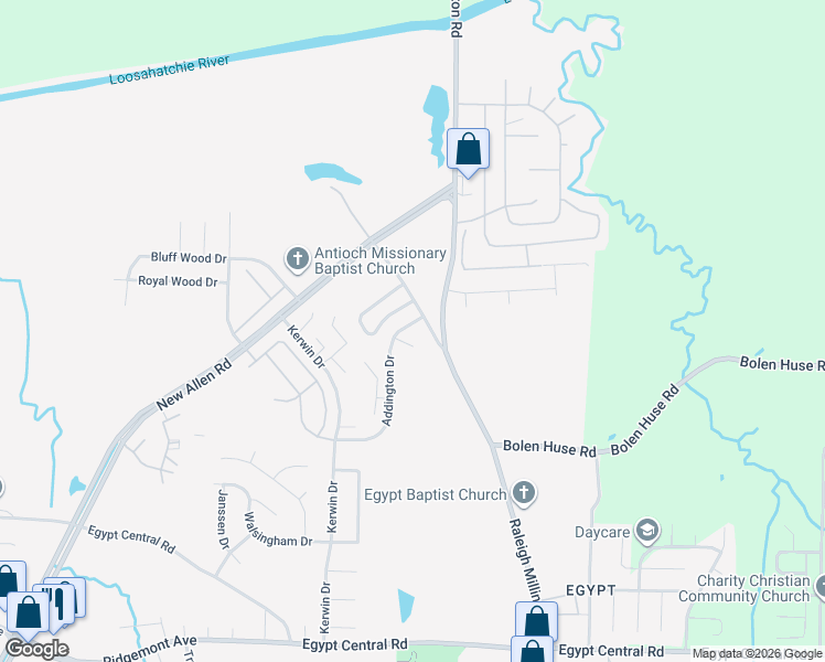 map of restaurants, bars, coffee shops, grocery stores, and more near 4725 Addington Drive in Memphis