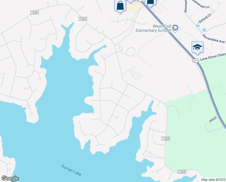 map of restaurants, bars, coffee shops, grocery stores, and more near 110 Winston Drive in Seven Lakes
