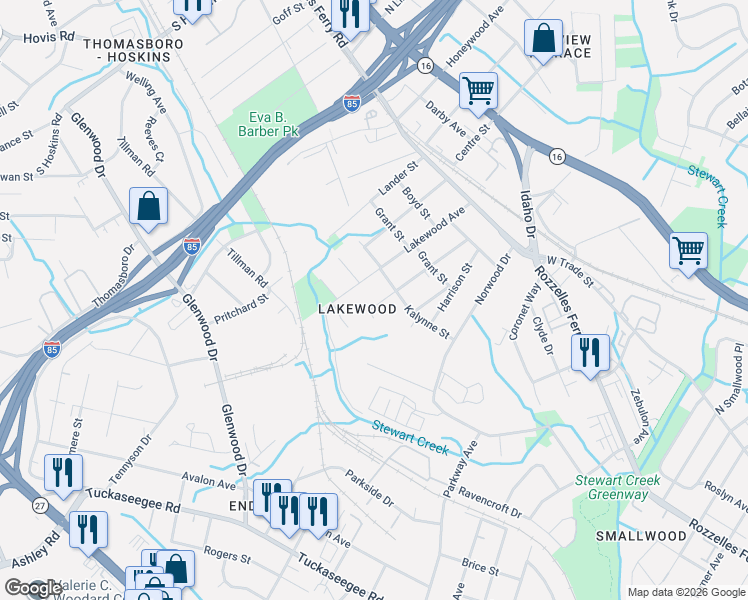 map of restaurants, bars, coffee shops, grocery stores, and more near 420 Jones Street in Charlotte