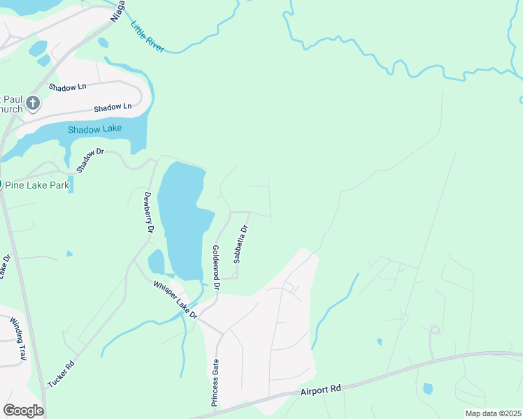 map of restaurants, bars, coffee shops, grocery stores, and more near 125 Royal Woods Way in Whispering Pines