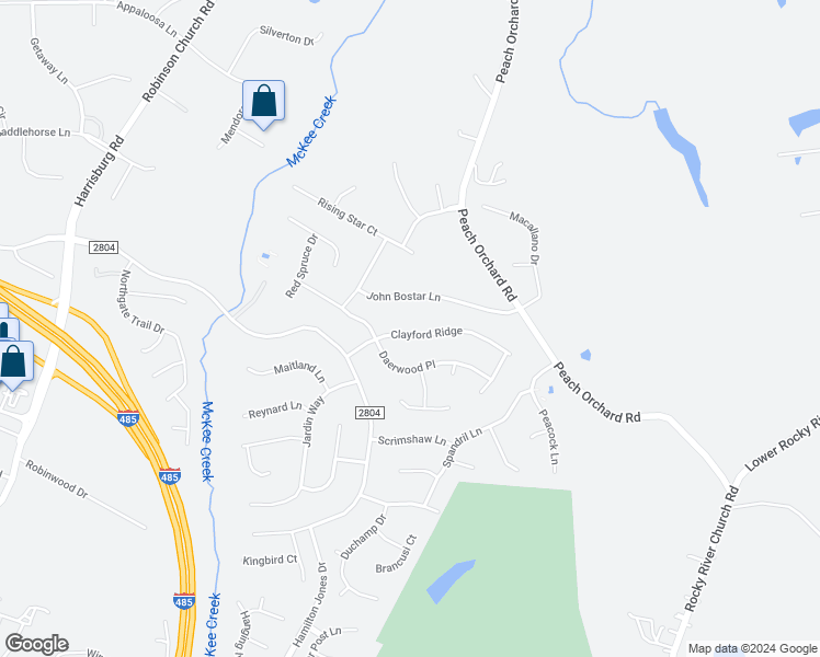 map of restaurants, bars, coffee shops, grocery stores, and more near 11125 Clayford Ridge in Charlotte