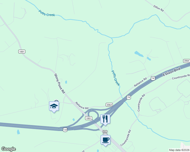 map of restaurants, bars, coffee shops, grocery stores, and more near 233 Hoyles Road in Kings Mountain