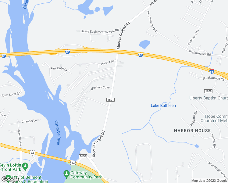 map of restaurants, bars, coffee shops, grocery stores, and more near 12715 Moores Chapel Road in Charlotte