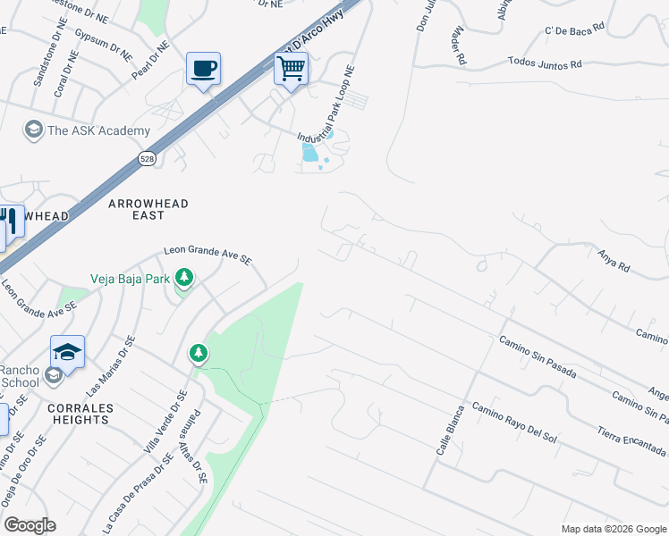 map of restaurants, bars, coffee shops, grocery stores, and more near 3 Quiet Lane in Corrales
