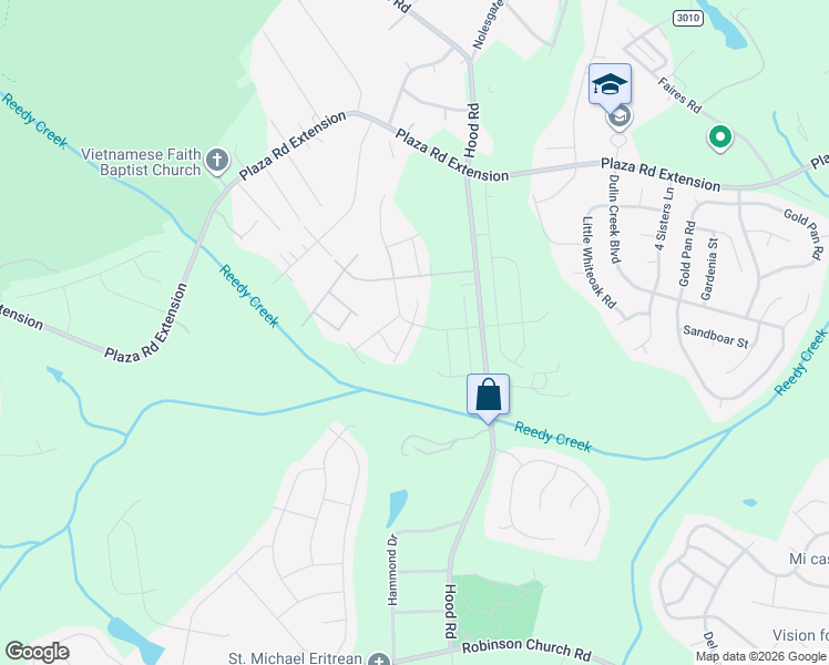 map of restaurants, bars, coffee shops, grocery stores, and more near 8215 Hood Road in Charlotte