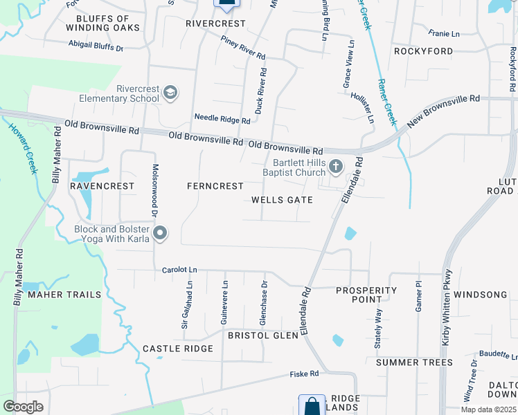map of restaurants, bars, coffee shops, grocery stores, and more near 6450 Wells Grove Drive in Bartlett