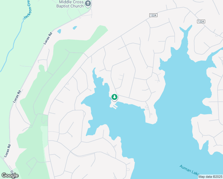 map of restaurants, bars, coffee shops, grocery stores, and more near Simmons Drive in Seven Lakes