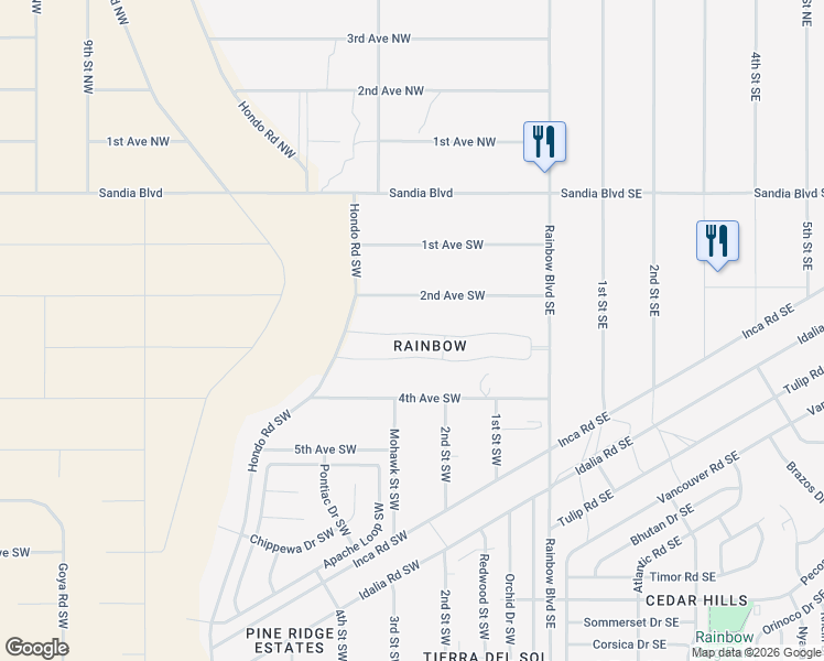 map of restaurants, bars, coffee shops, grocery stores, and more near in Rio Rancho