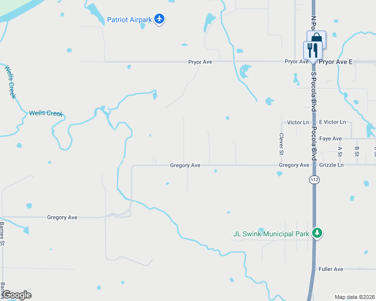 map of restaurants, bars, coffee shops, grocery stores, and more near 904 Gregory Avenue in Pocola