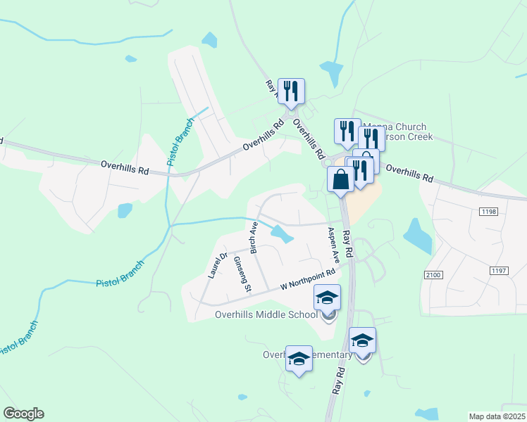 map of restaurants, bars, coffee shops, grocery stores, and more near 296 Birch Avenue in Spring Lake