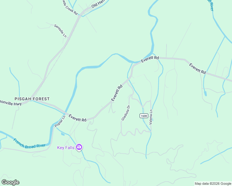 map of restaurants, bars, coffee shops, grocery stores, and more near 795 Everett Road in Pisgah Forest