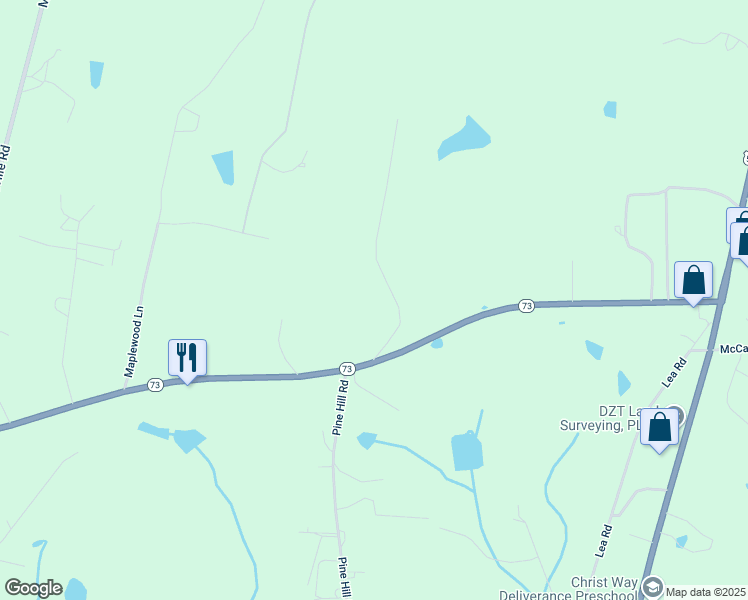 map of restaurants, bars, coffee shops, grocery stores, and more near 169 Standish Lane in Moore County