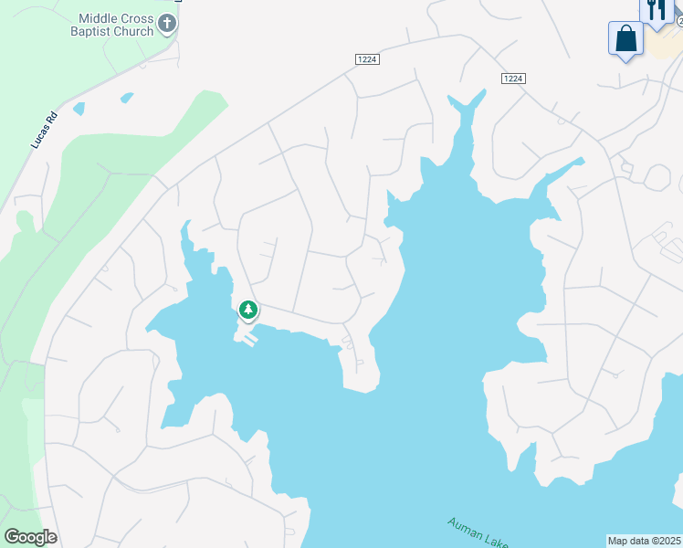 map of restaurants, bars, coffee shops, grocery stores, and more near 177 Simmons Drive in Biscoe