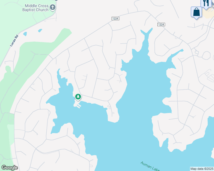 map of restaurants, bars, coffee shops, grocery stores, and more near 177 Simmons Drive in Biscoe