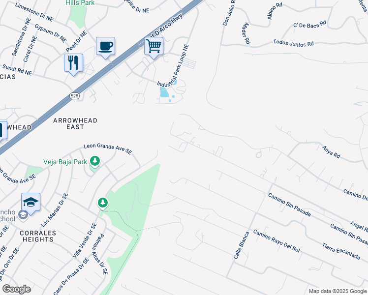 map of restaurants, bars, coffee shops, grocery stores, and more near 2244 Angel Road in Corrales