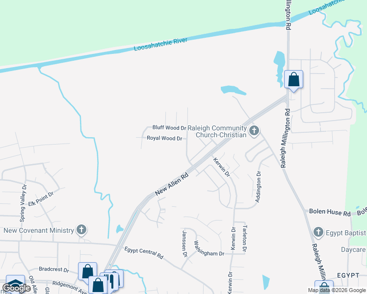 map of restaurants, bars, coffee shops, grocery stores, and more near 4705 Royal Ridge Drive in Memphis