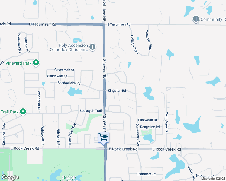 map of restaurants, bars, coffee shops, grocery stores, and more near 1255 Kingston Road in Norman