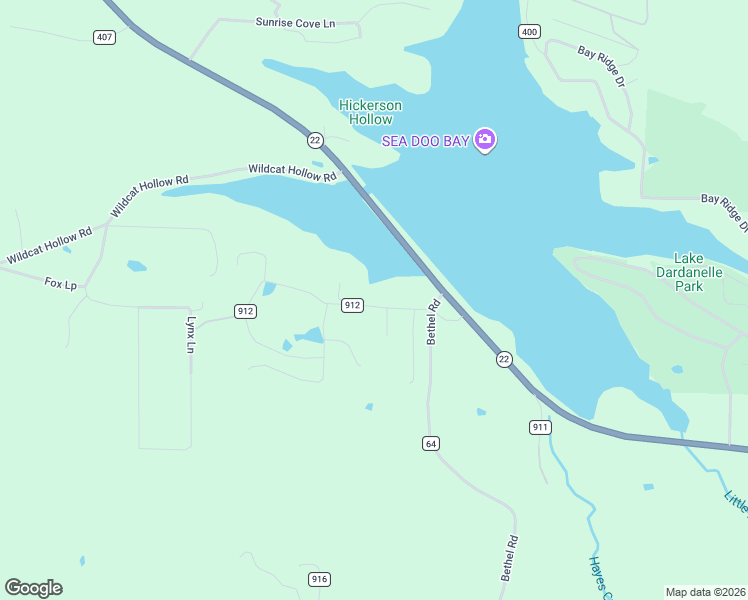 map of restaurants, bars, coffee shops, grocery stores, and more near 10098 Bay View Lane in Dardanelle