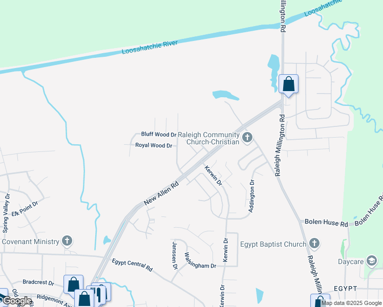 map of restaurants, bars, coffee shops, grocery stores, and more near 3789 Andreas Drive in Memphis