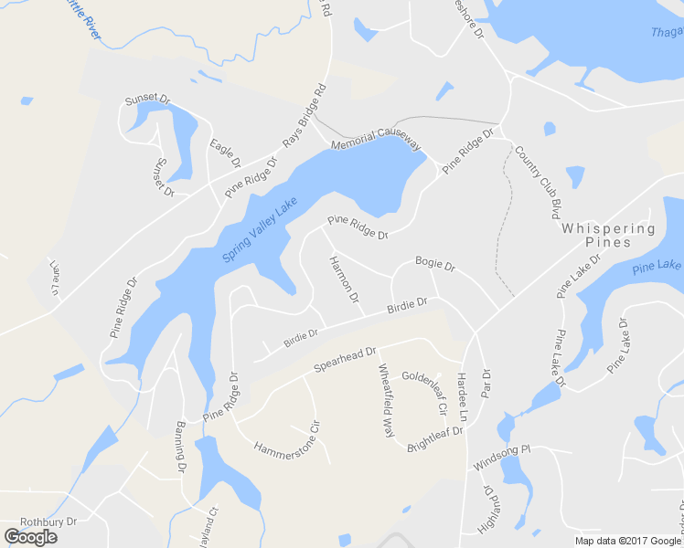 map of restaurants, bars, coffee shops, grocery stores, and more near 8 Harmon Drive in Whispering Pines