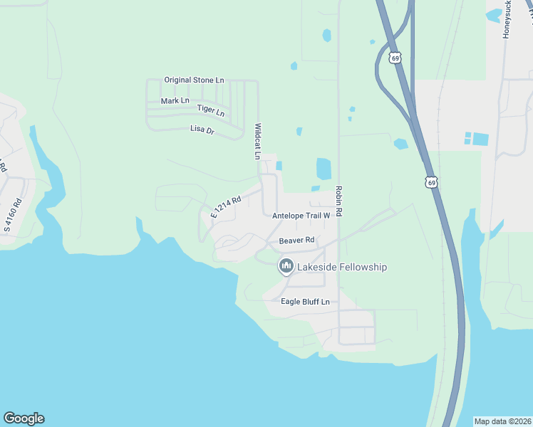 map of restaurants, bars, coffee shops, grocery stores, and more near 121466 South 4168 Road in Eufaula