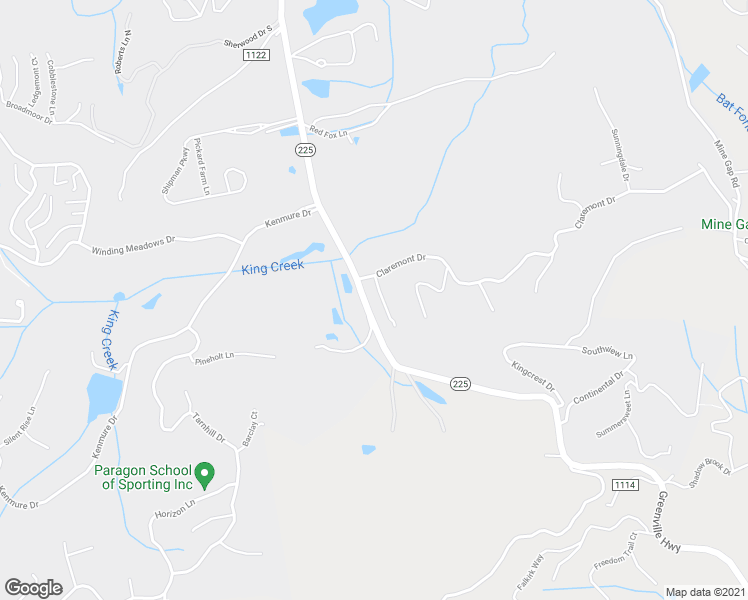 map of restaurants, bars, coffee shops, grocery stores, and more near 4 Wind Rush Lane in Flat Rock