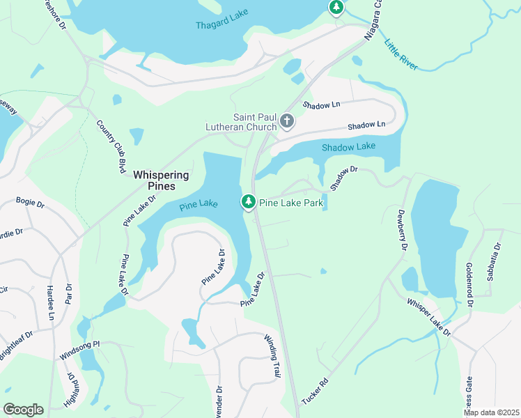 map of restaurants, bars, coffee shops, grocery stores, and more near 2 Shadow Drive in Whispering Pines