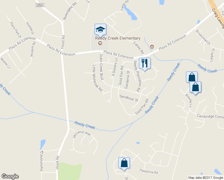 map of restaurants, bars, coffee shops, grocery stores, and more near 8314 4 Sisters Lane in Charlotte